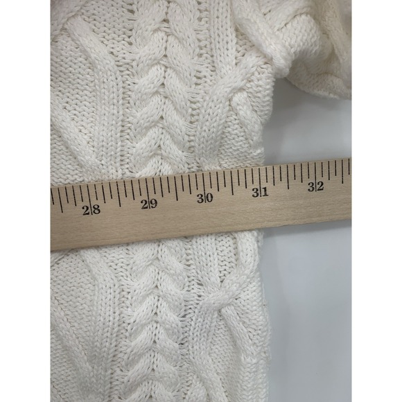 Free People Sweater Womens Small White Washed Ashore Cable Knit Crop NEW - Picture 8 of 11